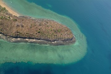 Luftaufsicht des Strandes N'Gouja Mayotte