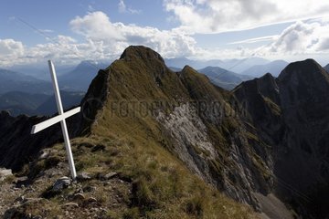 The cross of Roc d'Enfer Alps France