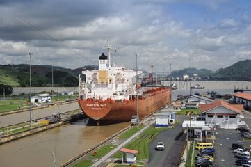 The Miraflores lock Panama canal Panama