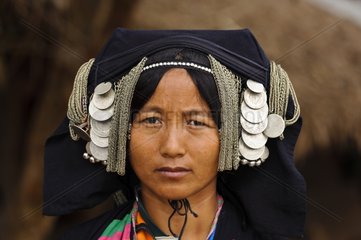 Portrait of Woman of the Akha Pixo minority Ban Yo Laos
