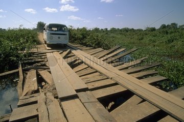 Passage of a bridge on Transpantaneira Pantanal Brazil
