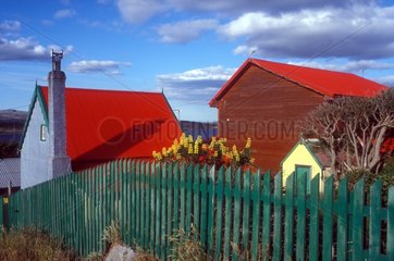 Village de la côte est de l'île de Falkland Royaume-Uni