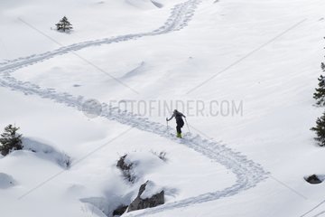 Ski touring in the Alps Valais Switzerland
