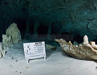 Boundary of safe cavern diving area in Gran Cenote - Mexico