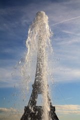 Water jet at the Eiffel Tower Paris France