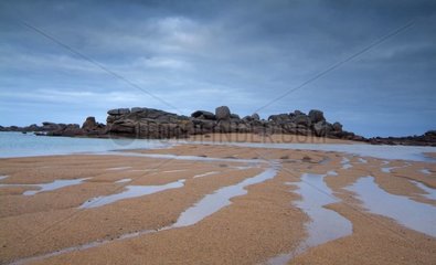 Sandzeichnungen bei Ebbe Brittany Frankreich