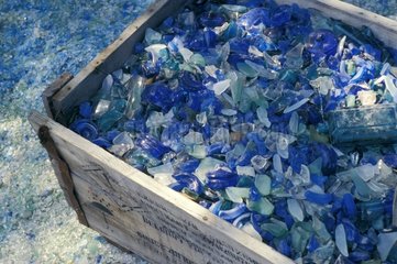 Small pieces of polished recycled glass
