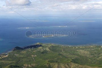 Coastline and islets of the west lagoon New Caledonia