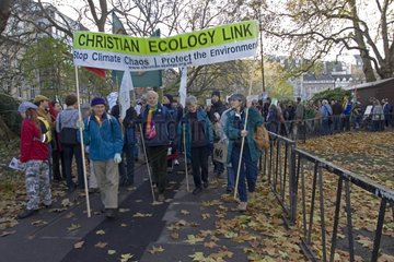 Ökologen  die Banner im Klimawandel im März London tragen