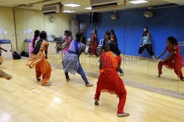 Young women in a dance class in Calcutta India