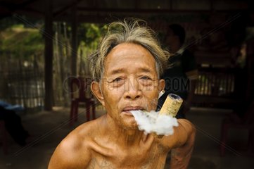 Mlabri man at Ban Peui in the Nan region Thailand