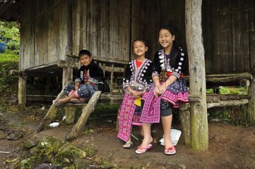 Young hmong in traditional dress Doi Pui Chiang Mai Thailand