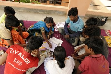 Students preparing for exams at the end of study Calcutta India