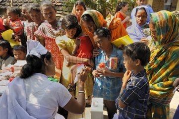 Free consultation in a village in India