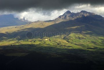 High volcanic plates in Quito area Ecuador