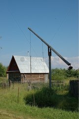 Well with beam in the Southern area of the lake Ladoga in Russia