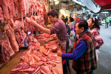 meat market in Hongkong  China