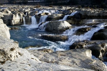 Waterfall Sautadet in La Roque sur Ceze in Gard France