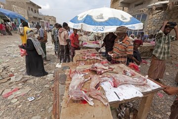 Stale meat on the market Hadiboh Socotra Yemen