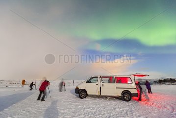 Observation of Aurora Borealis South Iceland