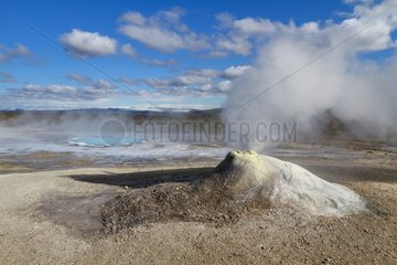 Seething cauldron of steam and mouth Hveravellir Iceland