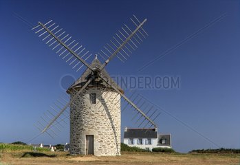 Windmill near the Pointe du Raz Cledun Sizun Cape France