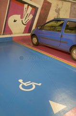 Car park space reserved to the handicapped people