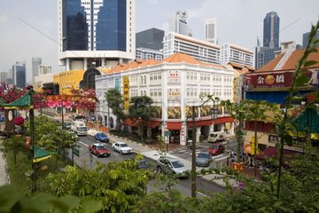 Wolkenkratzer und GebÃ¤ude in Singapur in der Innenstadt