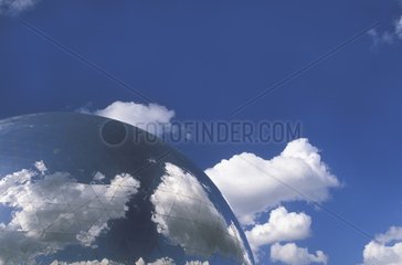 Reflections of Clouds on the Geode in Paris France