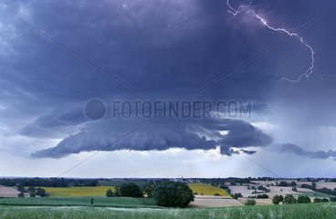 Helical storm cloud symptomatic of a mesocyclone France