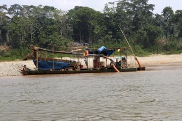 Forscher Gold auf dem Tambopata River Peru