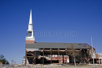 Church destroyed by Hurricane Katrina in Gulfport USA