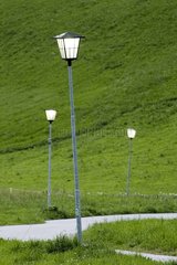Lampposts along a small road Italy