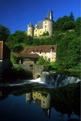 Forge and Castle Savignac Ledrier reflecting France