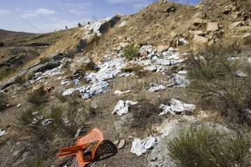 Rubbish dumped in Parque Natural do Duoro Portugal