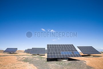 Photovoltaic panels in the steppe Zaragoza Spain