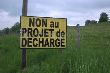 Panel denouncing a proposed landfill Isere France