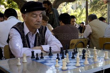 Chess players on the Plaza de Armas Santiago Chile