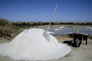 Haufen Salz auf die Trémet in einer Salzlösung Frankreich