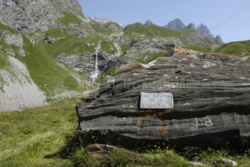 Plate of the limit of the in the Vanoise National Park