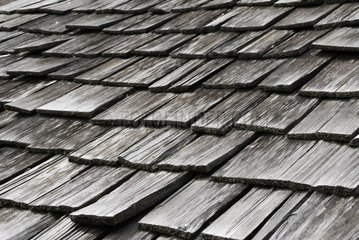 Shingles on the roof of an alpine chalet
