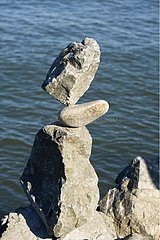 Sculpture with stones Sausalito California USA