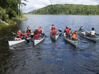 Excursion with canoes on Lac du Fou Quebec Canada