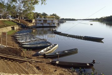 Pier of Rio Paraguay in Carceres Pantanal Mato Grosso Brazil