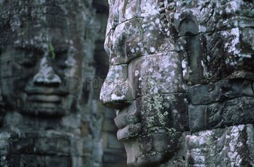 Faces of the temple of Bayon which counts 200 of them Angkor