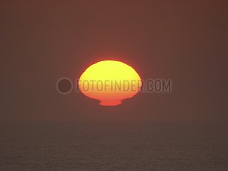 Sunset deformed above the sea France