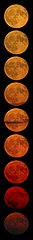 Sequence of a full moon rise from Brittany France