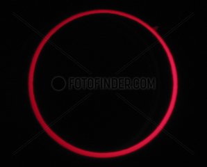 Annular solar eclipse through a H-alpha filter