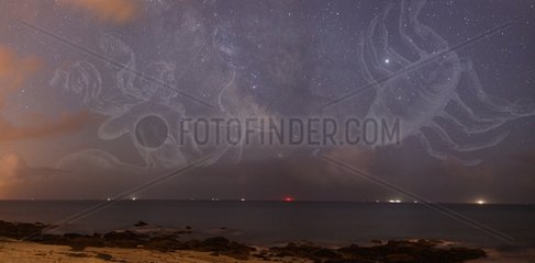 The Sagittarius faces Scorpio above the sea France