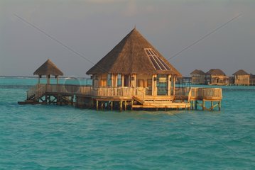 House on stilts in the islands of Maldives